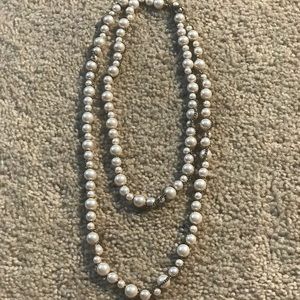 Pink Pearl Chain Weave Necklace